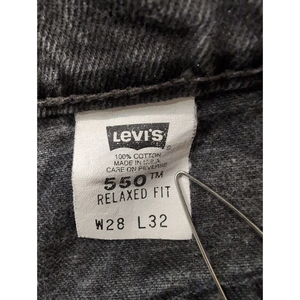 VINTAGE 90's LEVIS 550 BLACK RELAXED TAPERED JEANS MENS  28X32(26X31 ACTUAL) EUC